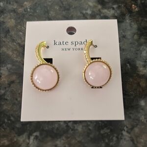 New Kate Spade On the Rocks Gold and Pink Elegant Earrings